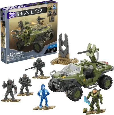 MEGA Halo FLEETCOM Warthog met vijf beweegbare figuren