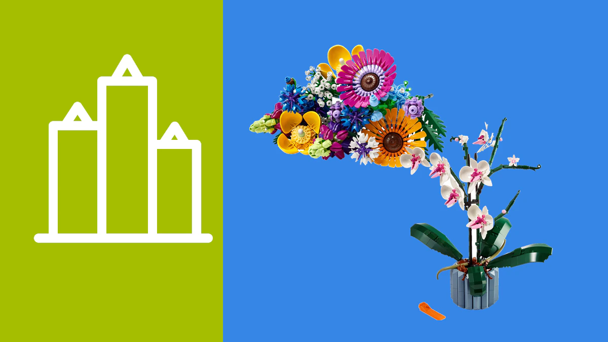 Lego flower alternatives: potted orchids, roses and sunflowers compared