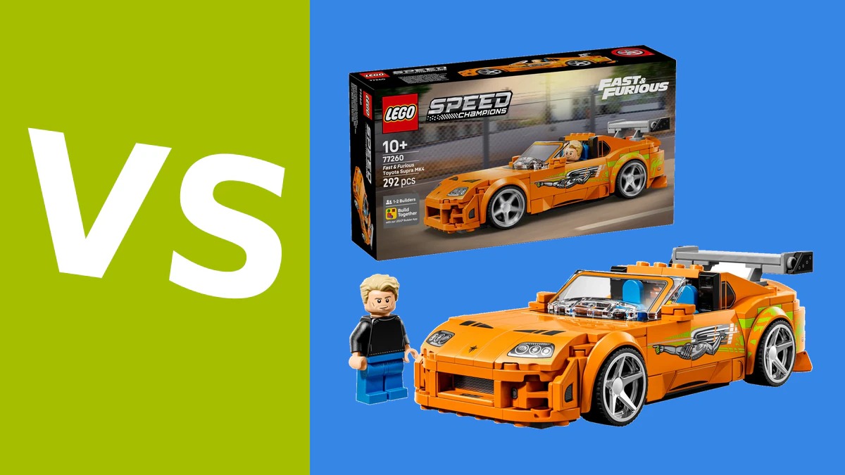 Mattel Brick Shop vs Lego Speed Champions: Honda, Supra and muscle cars compared