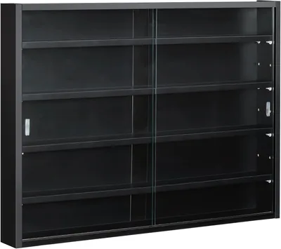 HOMCOM wall-mounted display cabinet with glass doors