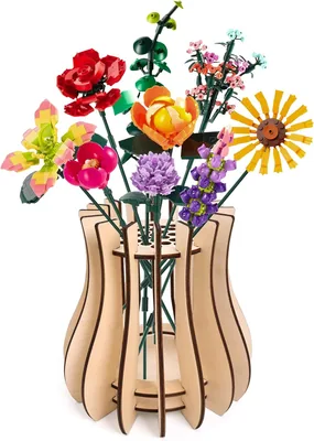 Lenkyin houten vaas voor Lego bloemen