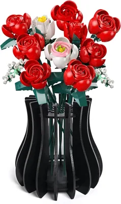 Lenkyin wooden vase kit for Lego flowers