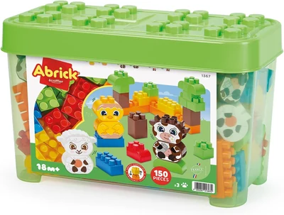 Boîte ferme Ecoiffier Abrick de 150 pièces avec briques et animaux