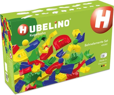 Lot Hubelino de 128 éléments de circuit à billes avec billes