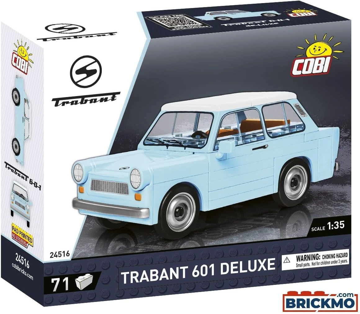 Hellblauer COBI Trabant 601 Deluxe Set 24516 mit Verkaufsbox