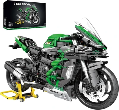 Reobrix H2 SX SE 1:5 motorcycle building set with box and display stand